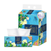 清风抽纸4层花萃系列高端纸家用餐巾纸面巾纸卫生擦手纸巾实惠装 一提4包