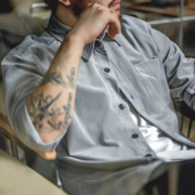 马登工装 美式休闲咖色垂感丝绒衬衫抗皱免烫叠穿长袖衬衣男秋 咖色 L