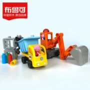 BLOKS 布鲁可积木 儿童积木玩具大颗粒桶装 百变工程车积木（乔治+佩奇）