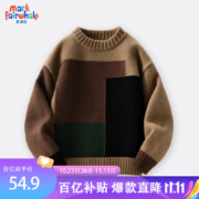 京东百亿补贴：MARK FAIRWHALE 马克华菲 打底衫加绒加厚儿童针织衫 咖 140
