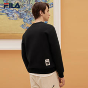 FILA 斐乐 官方男子圆领卫衣简约休闲针织套头衫长袖运动上衣