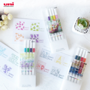 uni 日本三菱EMOTT彩色自动铅笔0.9素描绘画彩绘自动铅笔手账绘画套装 自动铅笔 热带色系套装
