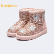 PLUS会员！balabala巴拉巴拉 女童加绒雪地靴