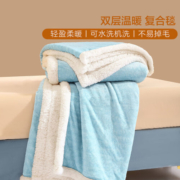 百丽丝 毛毯 办公室空调毯学生宿舍加厚午休毯盖毯床上用品 欧诺娜复合毯·粉(重约3.5斤) 200*230cm