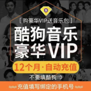酷狗音乐 豪华VIP会员 12个月年卡 赠音乐包