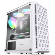 半岛铁盒（PADO）白羊座V 白色 台式机电脑小机箱（支持M-ATX主板/钢化玻璃全侧透/前板网孔散热）