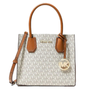 京东百亿补贴：MICHAEL KORS 迈克.科尔斯 MERCER老花单肩手提斜挎包风琴包 中号 香草色/橡果棕