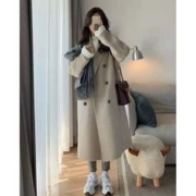 加厚 燕麦色简约毛呢大衣