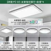 22日20点：雷士照明 LED吸顶智控客厅灯现代简约灯具套装 客厅+卧室*4