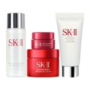 SK-II 面部护肤套装化妆品体验装嫩肤30ml眼霜2.5g洁面20g面霜 sk2