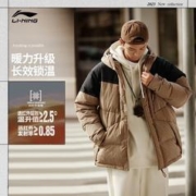 LI-NING 李宁 2023新品运动潮流系列男女同款吸收热量宽松短羽绒服AYMT065