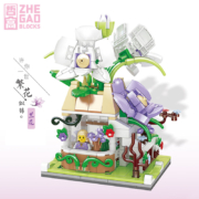 哲高 积木拼装 00300-兰花街景-375PCS
