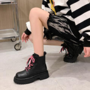 KFT 马丁靴2023新款女靴时尚ins冬季短靴 黑色