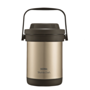 膳魔师（THERMOS） 焖烧锅高真空不锈钢保温炖锅免火大容量保温汤提锅TCRA-1800系列 TCRA-1800-金色-1.8L