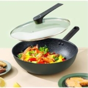 京东京造 麦饭石炒锅 家用不粘锅平底炒菜锅 煎炒炸煮炉灶通用 超轻30cm