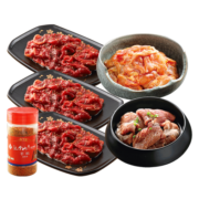 汉拿山 黑金豪华烤肉组合 牛肉200g*3+鸡腿200g+猪梅200g+干料1瓶