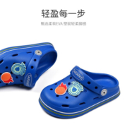 泰兰尼斯TARANIS夏季新款儿童网红拖鞋男女孩凉鞋洞洞鞋可爱防滑防撞 蓝色 29码 鞋内长19.0cm 适合脚长18.5