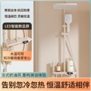欧德宝 奶油风白色淋浴花洒套装家用全铜淋雨沐浴器喷头花洒套装