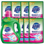 超能洗衣液双离子11斤量贩装整箱装1.5kg*1瓶+500g*8袋补充装