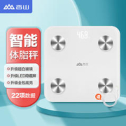 SENSSUN 香山 体脂秤 智能体脂称体重秤电子秤人体秤家用减肥 22项健康数据 LED隐藏显示全包底壳 纯白色