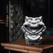 拿泥 小狮子青石摆件