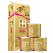 清风卷纸 原木金装140克10卷 4层加厚 卫生纸卷筒纸 纸巾卷纸