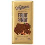 Whittaker's 惠特克 新西兰原装进口巧克力制品喜糖零食送礼糖果休闲零食袋装临期1月 葡萄干扁桃仁巧克力200g