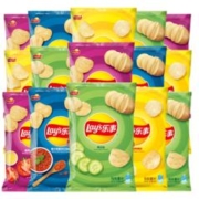 乐事（Lay's）40g薯片原切原味儿童零食礼包 原味10袋