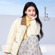 一夜入冬：TANBOER 坦博尔 饼干羽绒服女轻薄短款灯芯绒翻领学院风新款秋冬外套
