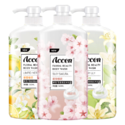 PLUS会员：澳雪（accen）花香美肌沐浴露套装 500ml百合+500ml橙花+500ml樱花