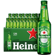 概率券:Heineken喜力啤酒瓶装 500ml*12瓶+赠150ml＊3瓶