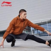 LI-NING 李宁 运动风衣男士防寒外套开衫春秋新款训练健身加绒保暖连帽夹克