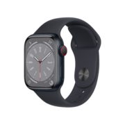 Apple Watch Series 8 智能手表GPS+蜂窝款41毫米午夜色铝金属表壳午夜色运动型表带eSIM手表 S8 MNHW3CH/A