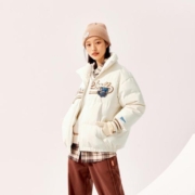 补贴购：Semir 森马 短款羽绒服女字母宽松学院风冬季外套秋冬款女士羽绒服