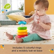 Fisher-Price Rock-a-Stack 婴儿玩具，经典的 Roly-Poly 婴幼儿圆环堆叠玩具，由植物材料制成