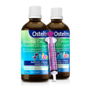 Ostelin奥斯特林婴幼儿液体牛乳钙vd3补钙香草味90ml*2瓶澳洲进口