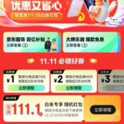 京东双11 白条主会场 满19-1/200-10元 等白条支付券