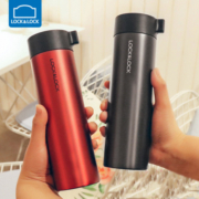 乐扣乐扣（LOCK&LOCK） 乐扣乐扣 保温杯男女士便携水杯不锈钢保暖杯泡茶杯子带茶隔 黑色 400ML