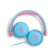JBL JR310 头戴式儿童益智耳机 低分贝线控带麦克风沉浸式学生英语学习网课听音乐耳机 蓝色