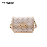 TEENMIX 天美意 包包女包单肩斜挎女包 粉色