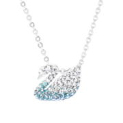 施华洛世奇（SWAROVSKI） 蓝天鹅项链 耳环 渐变蓝色  生日礼物 520礼物送女友 小号 5512094
