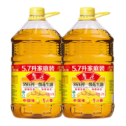 鲁花 5S压榨一级花生油5.7L*2  花生油 5S压榨