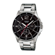 卡西欧（CASIO） 男表 商务休闲简约指针防水钢带表男士手表 MTP-1374D-1A矿物强化玻璃镜面
