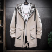 JEANSWEST 真维斯 户外运动中长款外套男秋季工装连帽帅气夹克男潮流休闲学生秋冬百搭风上衣 8033 3XL
