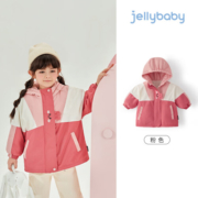 JELLYBABY女童外套秋冬儿童冬季加绒加厚冬款棉服小女孩上衣宝宝衣服冬装 粉色 120CM