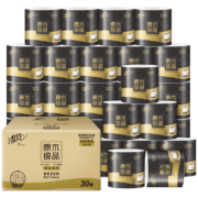 清风卷纸 黑金厚韧30卷 4层加厚 卫生纸卷筒纸 纸巾卷纸 整箱