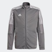 adidas 阿迪达斯 官网男女儿童装新款三条纹足球立领夹克外套