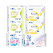 ABC 纤薄棉柔卫生巾 瞬吸棉柔日夜组合8包/76片*2件+赠体验装*4