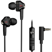 京东百亿补贴：EDIFIER 漫步者 GM360 入耳式双动圈降噪有线耳机 黑色 3.5mm
