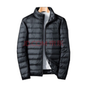 百亿补贴：JEEP SPIRIT吉普 羽绒服男外套休闲中青年白鸭绒立领纯色冬天外衣保暖YYS0182 黑色 L
